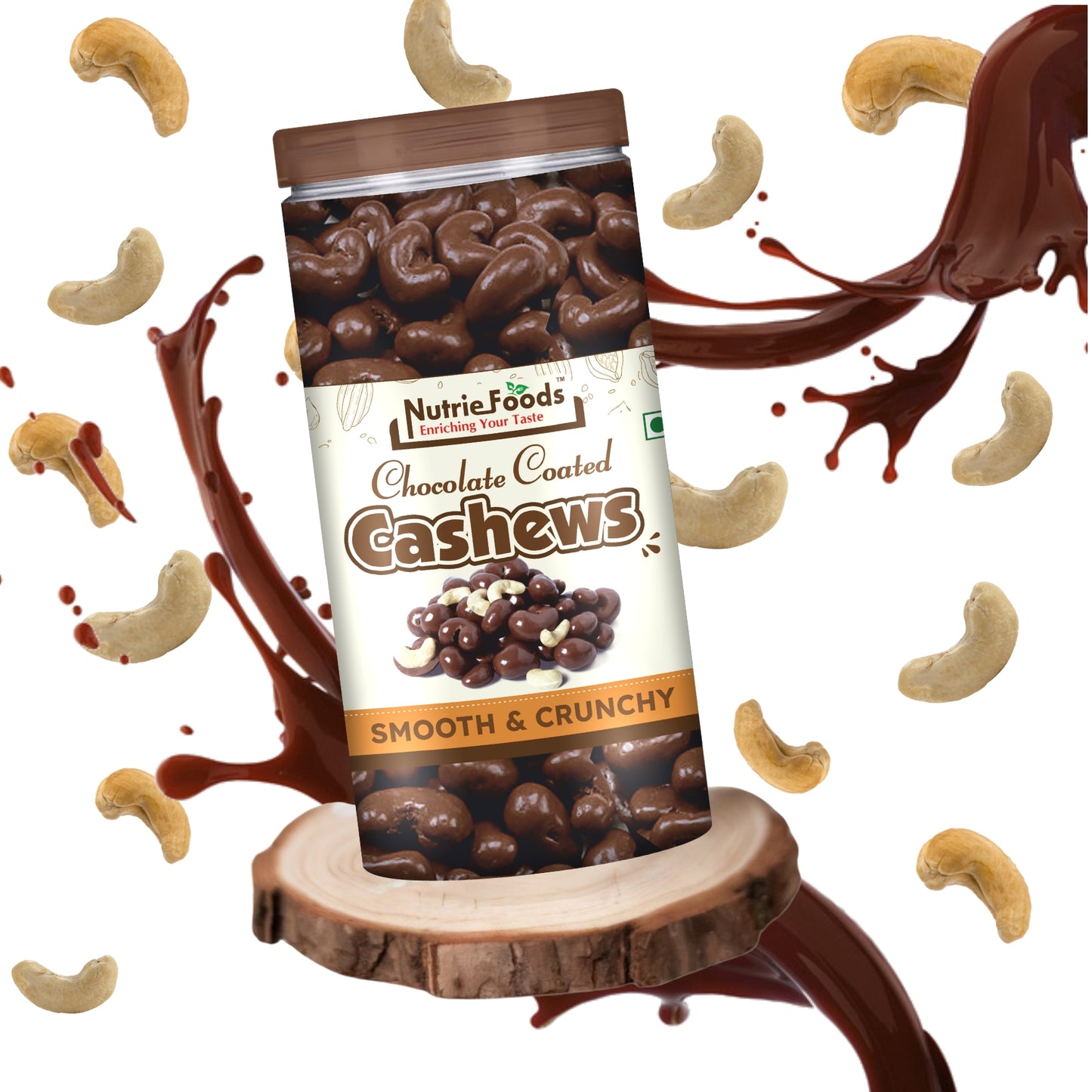 Nutriefoods Premium Chocolate Coated Whole Cashew | Roasted & Crunchy | A Luxurious Blend (200g)