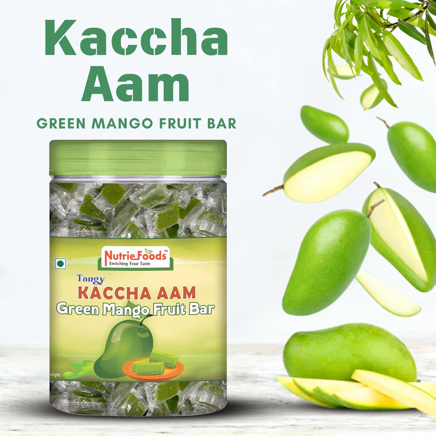 Nutriefoods Kaccha Aam | Green Mango Fruit Bar | 100% Natural Fruit Candy | Premium Raw Mango Toffee (400gm)