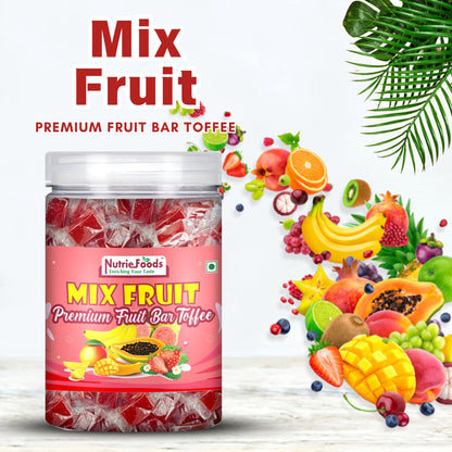 Nutriefoods Mix Fruit Toffee | 100% Fruit Pulp Candy | Blend of Mango, Banana, Guava, Papaya and Strawberry Fruit Pulp