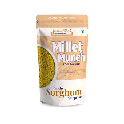 Nutriefoods Millet Munch-Crunchy Sorghum Surprise, Blend of Sorghum (Jawar) Millet, Peanuts Mixture (100gm)