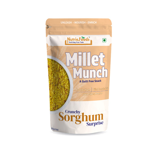 Nutriefoods Millet Munch-Crunchy Sorghum Surprise, Blend of Sorghum (Jawar) Millet, Peanuts Mixture (100gm)