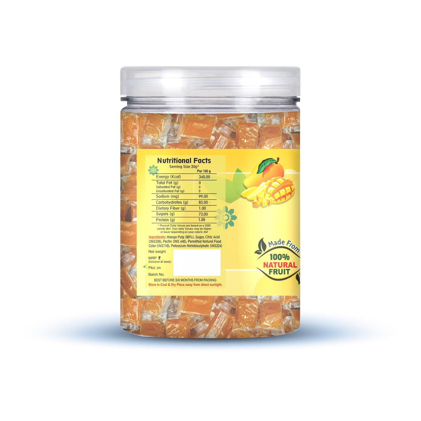 Nutriefoods Aam Papad | 100% Natural Fruit Pulp Candy | Premium Mango Fruit Bar