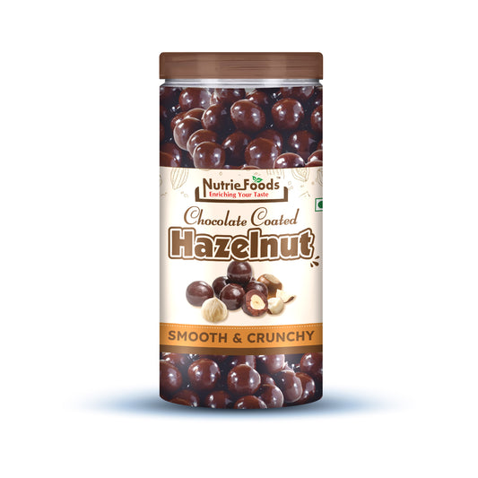 Nutriefoods Premium Chocolate Coated Whole Hazelnuts | Roasted & Crunchy | Made with Premium Chocolate & Hazelnuts (200g)