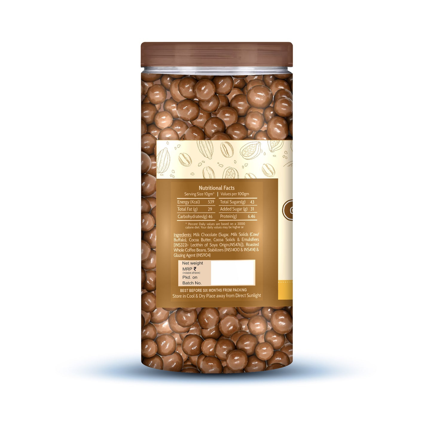 Nutriefoods Premium Chocolate Coated Espresso Coffee Beans | Roasted & Crunchy (200g)