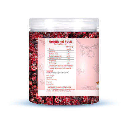 Nutriefoods Premium Sliced Dried Cranberries | Grown and Produced in the USA (250g)