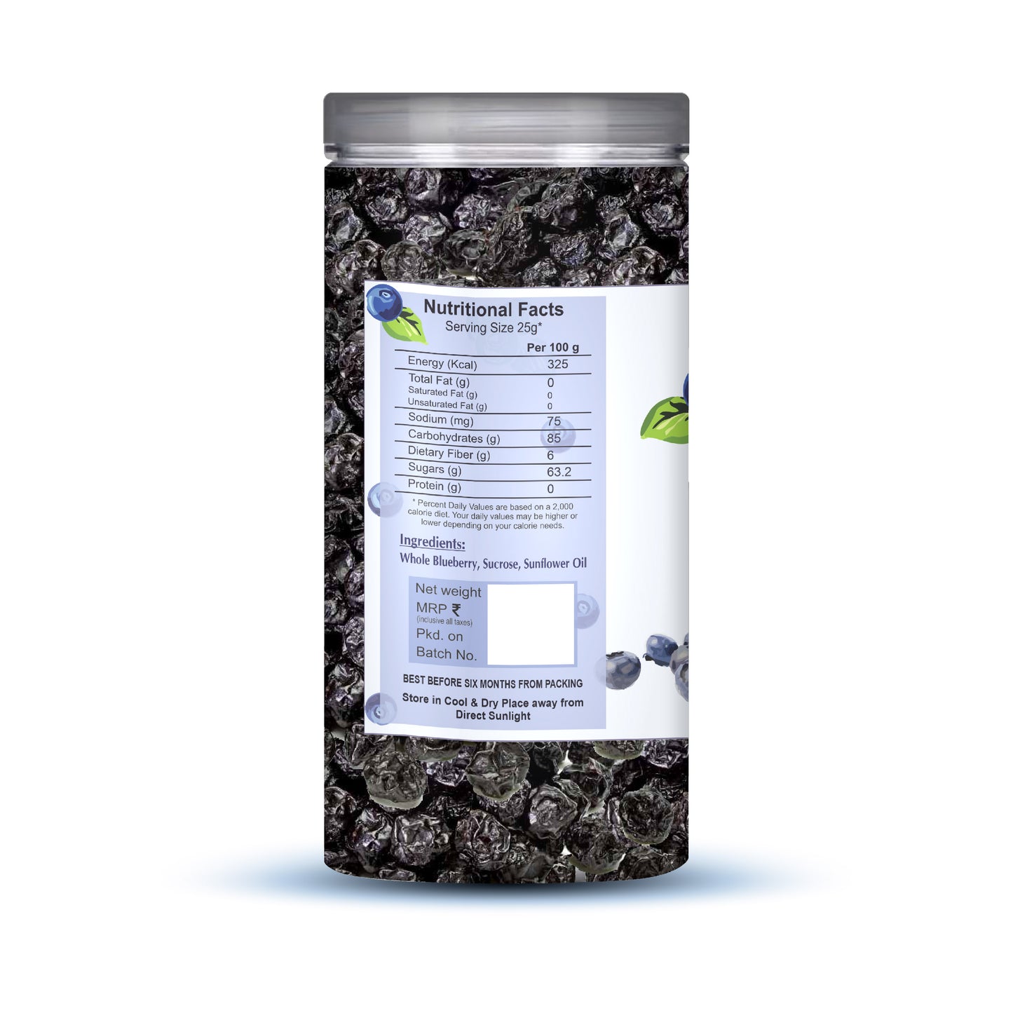 Nutriefoods Premium Dried Whole Blueberry | Product of USA- California (200gm)