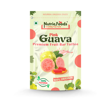 Nutriefoods Pink Guava Toffee | 100% Natural Fruit Candy | Premium Guava Fruit Bar