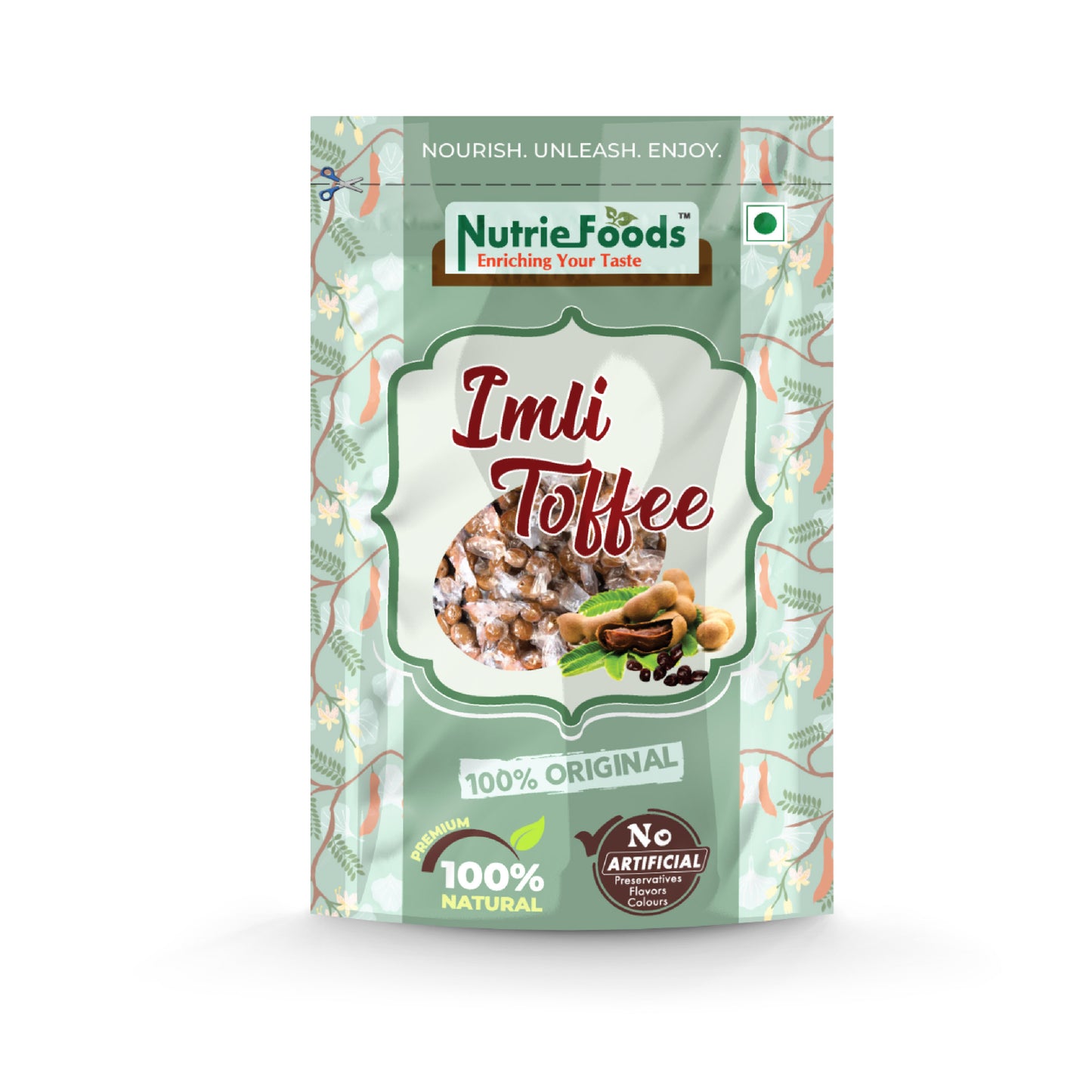 Nutriefoods Imli Toffee (Tamarind Toffee), 100% Natural Product | No Added Additives | Tangy Sweet & Sour Taste (350gm)