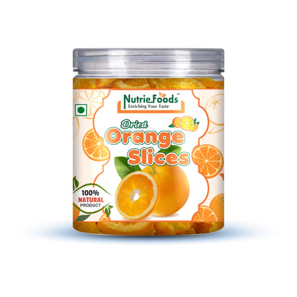 Nutriefoods Premium Dried Orange Slices | Rich in Vitamin C | 100% Natural Orange Bites | No Added Color, Flavors (250gm)