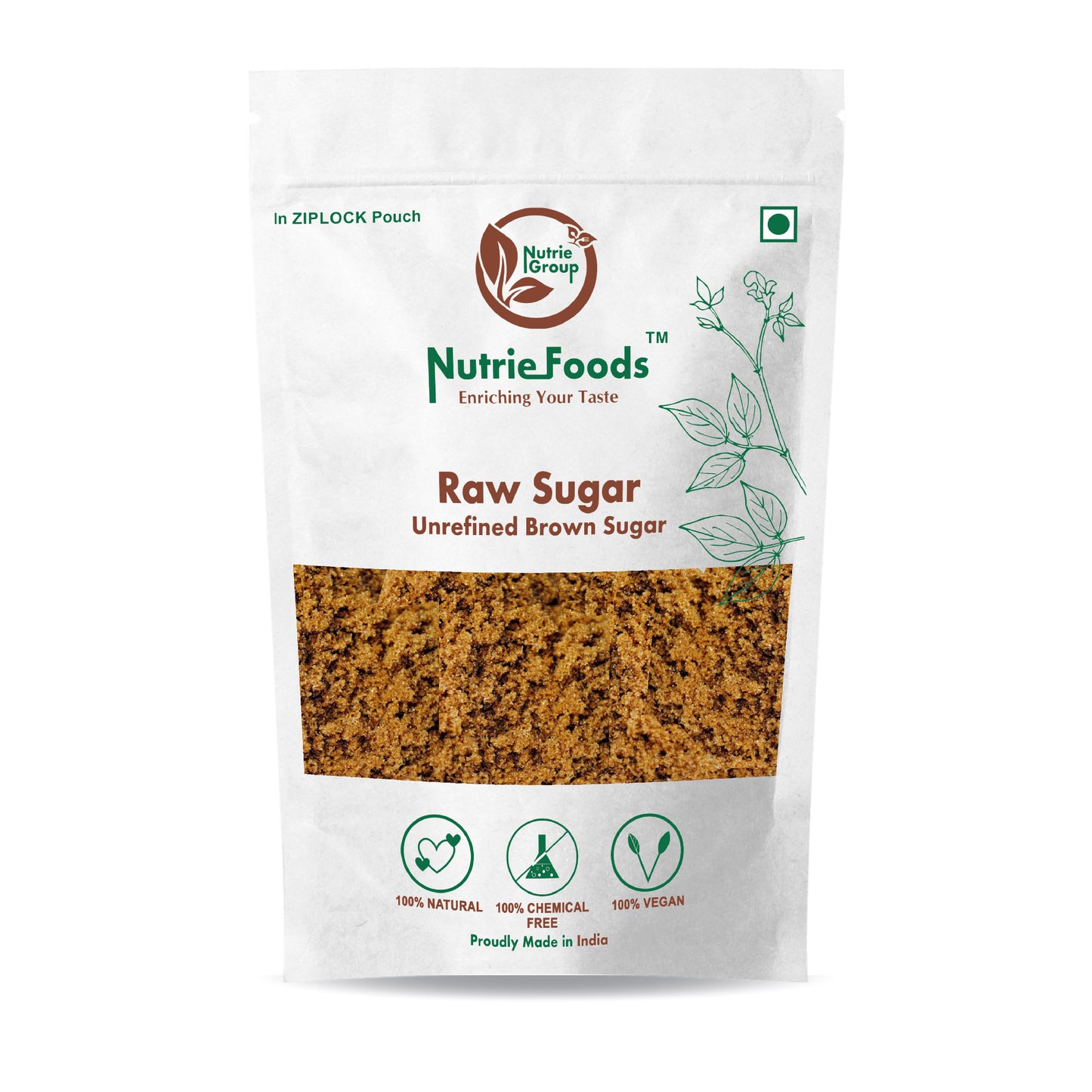 Nutriefoods Dark Brown Raw Sugar | Unrefined, 100% Chemical Free and Natural (800 gm)