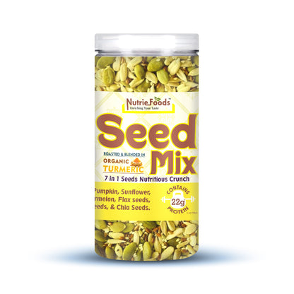 Nutriefoods Nutritious Crunchy Roasted 7 in 1 Seed Mix with Turmeric and Roasted in Himalayan Pink Salt