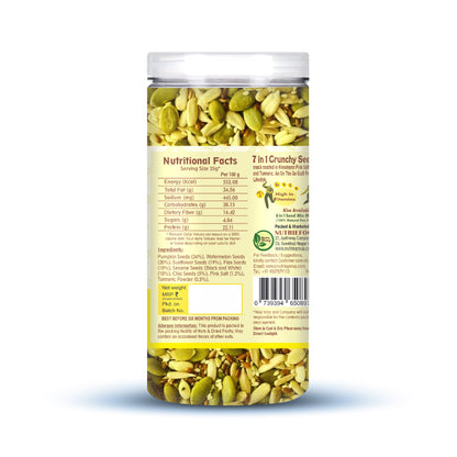 Nutriefoods Nutritious Crunchy Roasted 7 in 1 Seed Mix with Turmeric and Roasted in Himalayan Pink Salt