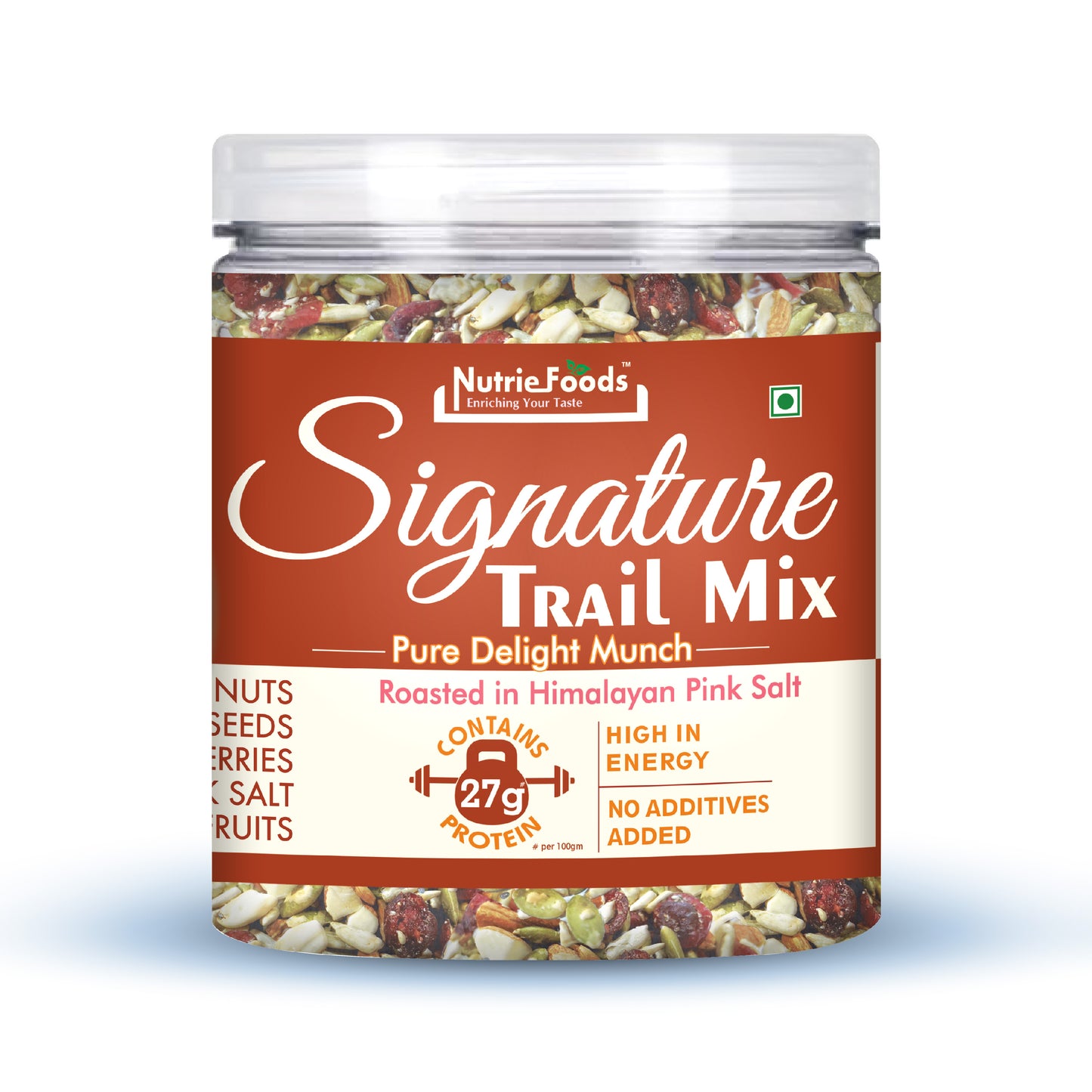 Nutriefoods Signature Dryfruit Trail Mix | Roasted in Himalayan Pink Salt, Blend of Nuts, Berries, and Seeds