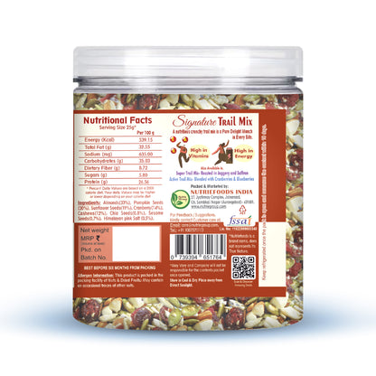 Nutriefoods Signature Dryfruit Trail Mix | Roasted in Himalayan Pink Salt, Blend of Nuts, Berries, and Seeds