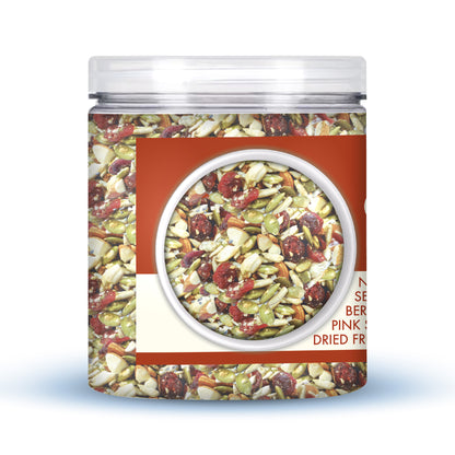 Nutriefoods Signature Dryfruit Trail Mix | Roasted in Himalayan Pink Salt, Blend of Nuts, Berries, and Seeds