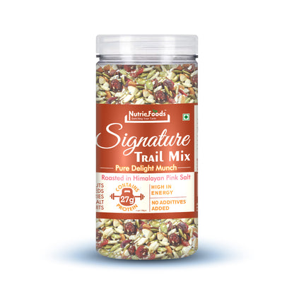 Nutriefoods Signature Dryfruit Trail Mix | Roasted in Himalayan Pink Salt, Blend of Nuts, Berries, and Seeds