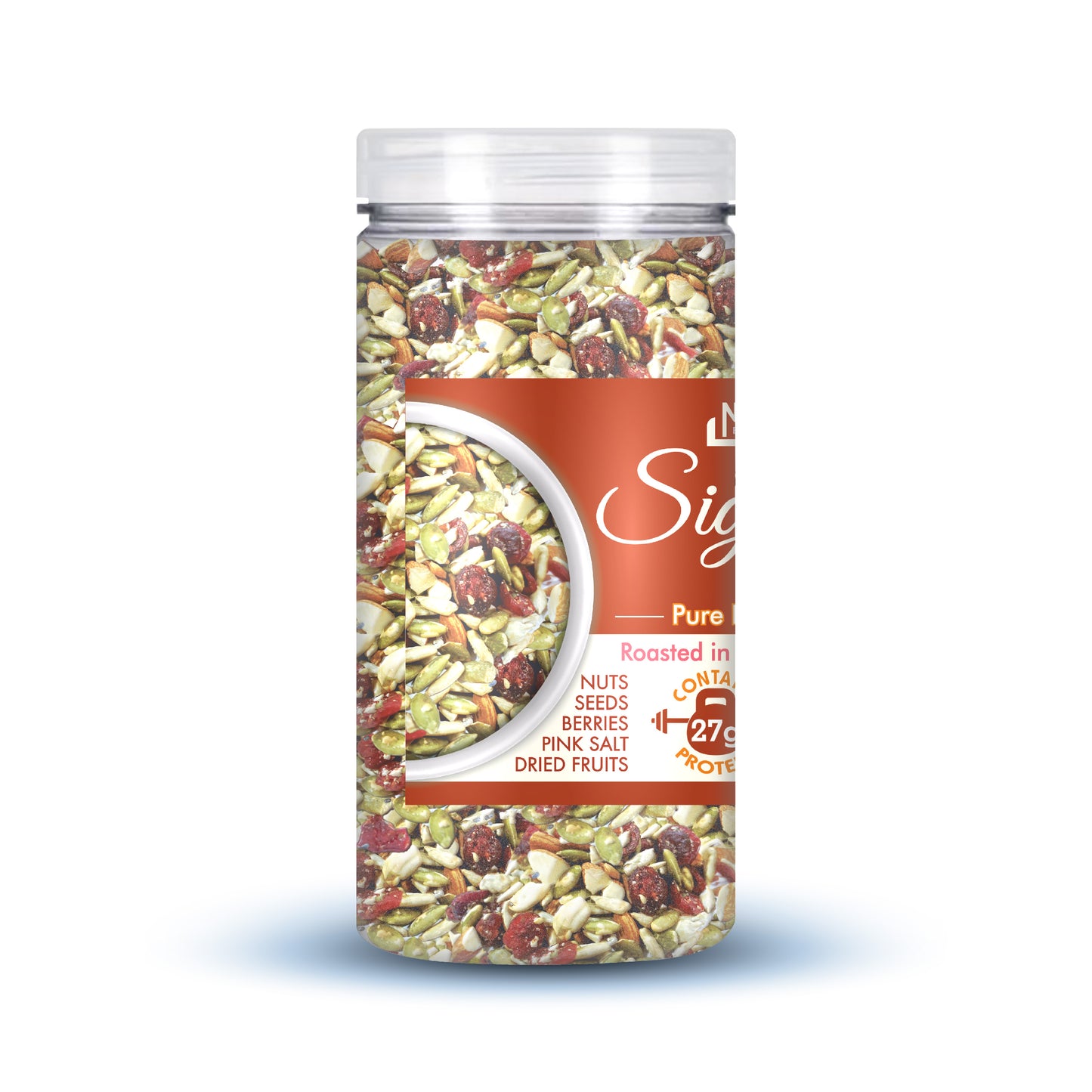 Nutriefoods Signature Dryfruit Trail Mix | Roasted in Himalayan Pink Salt, Blend of Nuts, Berries, and Seeds