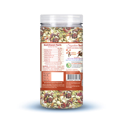 Nutriefoods Signature Dryfruit Trail Mix | Roasted in Himalayan Pink Salt, Blend of Nuts, Berries, and Seeds