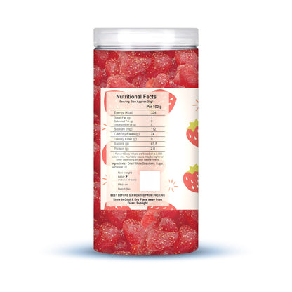 Nutriefoods Premium Dried Strawberry | No Added Artificial Colors, Flavors | 100% Natural Fruit Bites (200g)