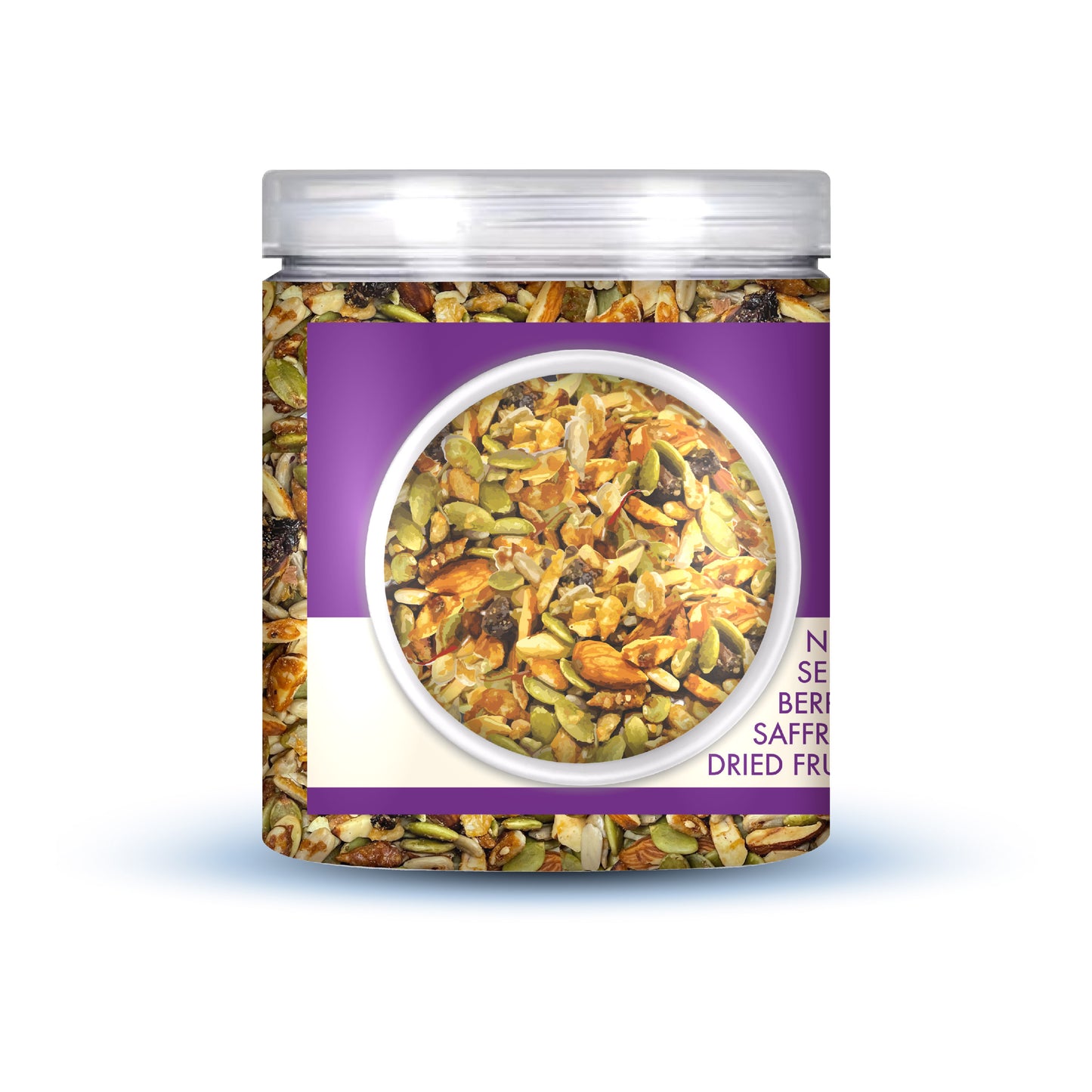 Nutriefoods Super Trail Mix (Mixed Dry Fruits), Roasted in Jaggery and Saffron with Blend of Berries, Dried Fruits, Seeds and Nuts