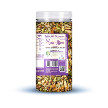 Nutriefoods Super Trail Mix (Mixed Dry Fruits), Roasted in Jaggery and Saffron with Blend of Berries, Dried Fruits, Seeds and Nuts