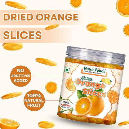 Nutriefoods Premium Dried Orange Slices | Rich in Vitamin C | 100% Natural Orange Bites | No Added Color, Flavors (250gm)