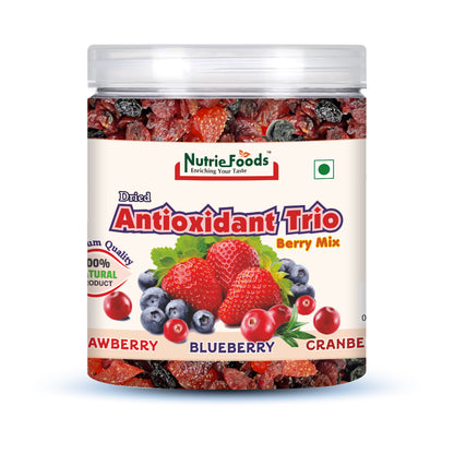 Nutriefoods Antioxidant Trio Berry Mix | Blended with Dried Strawberry, Blueberry and Cranberry