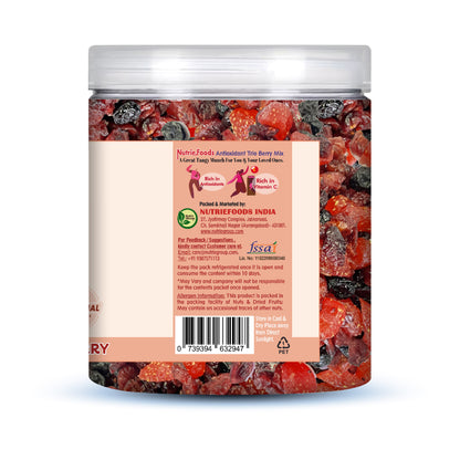 Nutriefoods Antioxidant Trio Berry Mix | Blended with Dried Strawberry, Blueberry and Cranberry