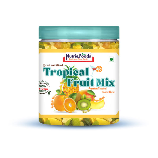 Nutriefoods Tropical Dried Fruit Mix, 100% Natural Blend of Dried Mango, Kiwi, Pineapple, and Oranges (250g)