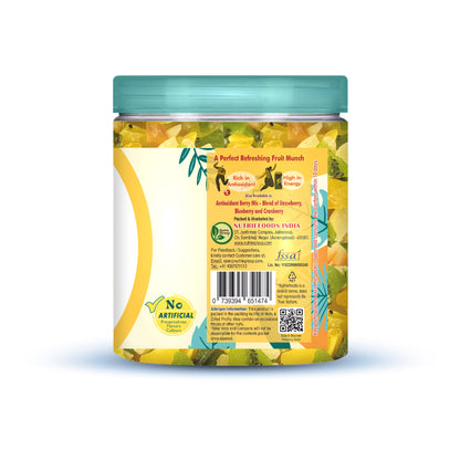 Nutriefoods Tropical Dried Fruit Mix, 100% Natural Blend of Dried Mango, Kiwi, Pineapple, and Oranges (250g)